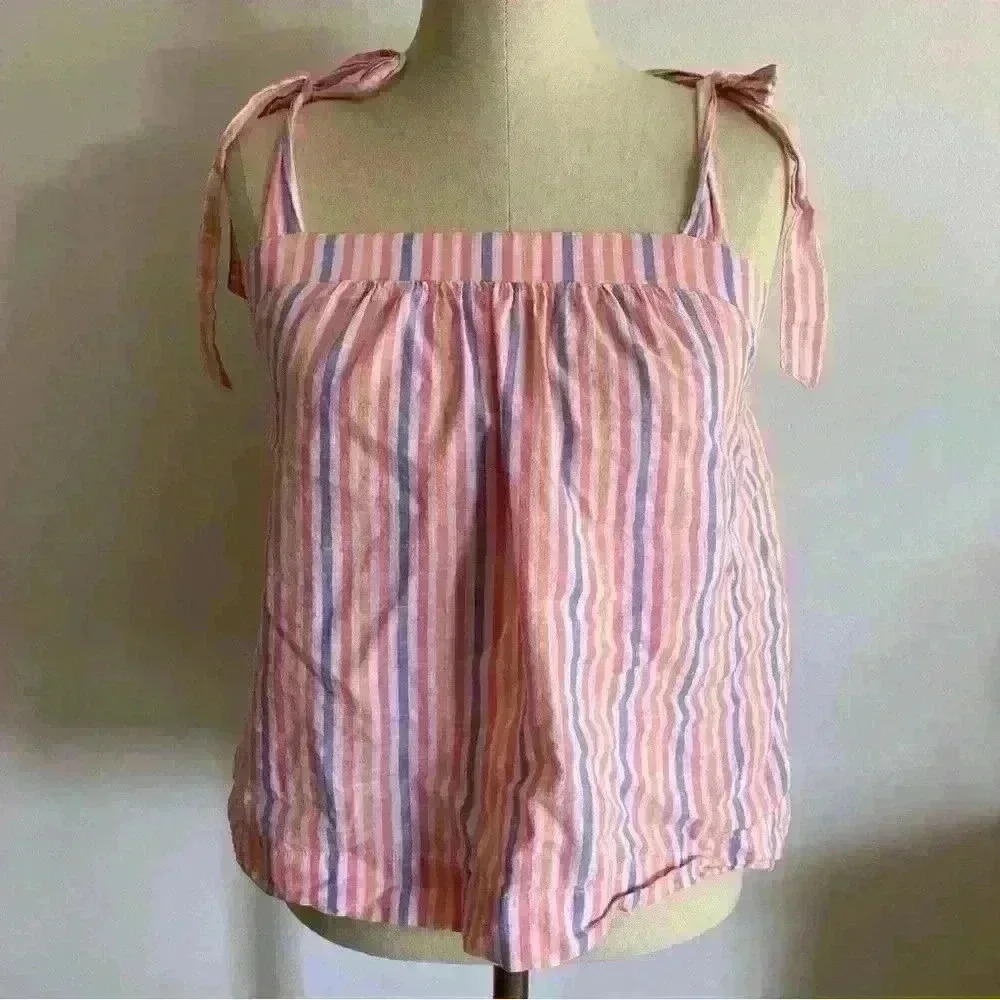 GAP Women's Striped Summer Tie Blouse Size Small